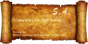 Simonovits Adrienn névjegykártya